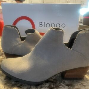 BLONDO- VICTORIA LIGHT GREY SUEDE BOOTIES 9.5